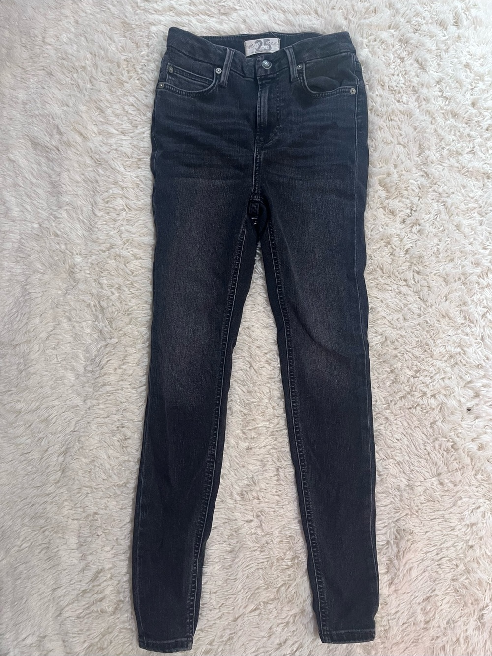 free People High-Rise Black Skinny Jeans for Women - Stretch Slim Fit